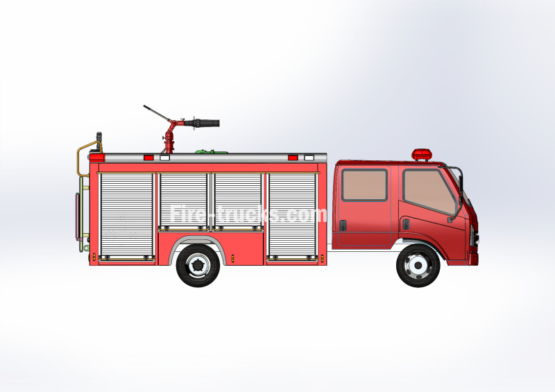 New ISUZU 2000L water foam fire fighting trucks technical drawing share