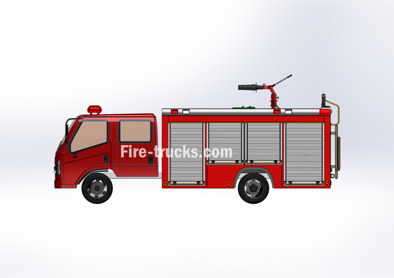 New ISUZU 2000L water foam fire fighting trucks technical drawing share