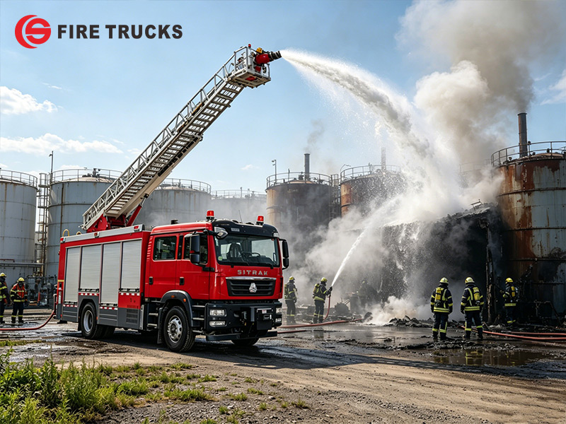 SITRAK HOWO 18M 4X2 industrial foam fire rescue aerial platform truck for sale SITRAK HOWO 18M 4X2 industrial foam fire rescue aerial platform truck for sale