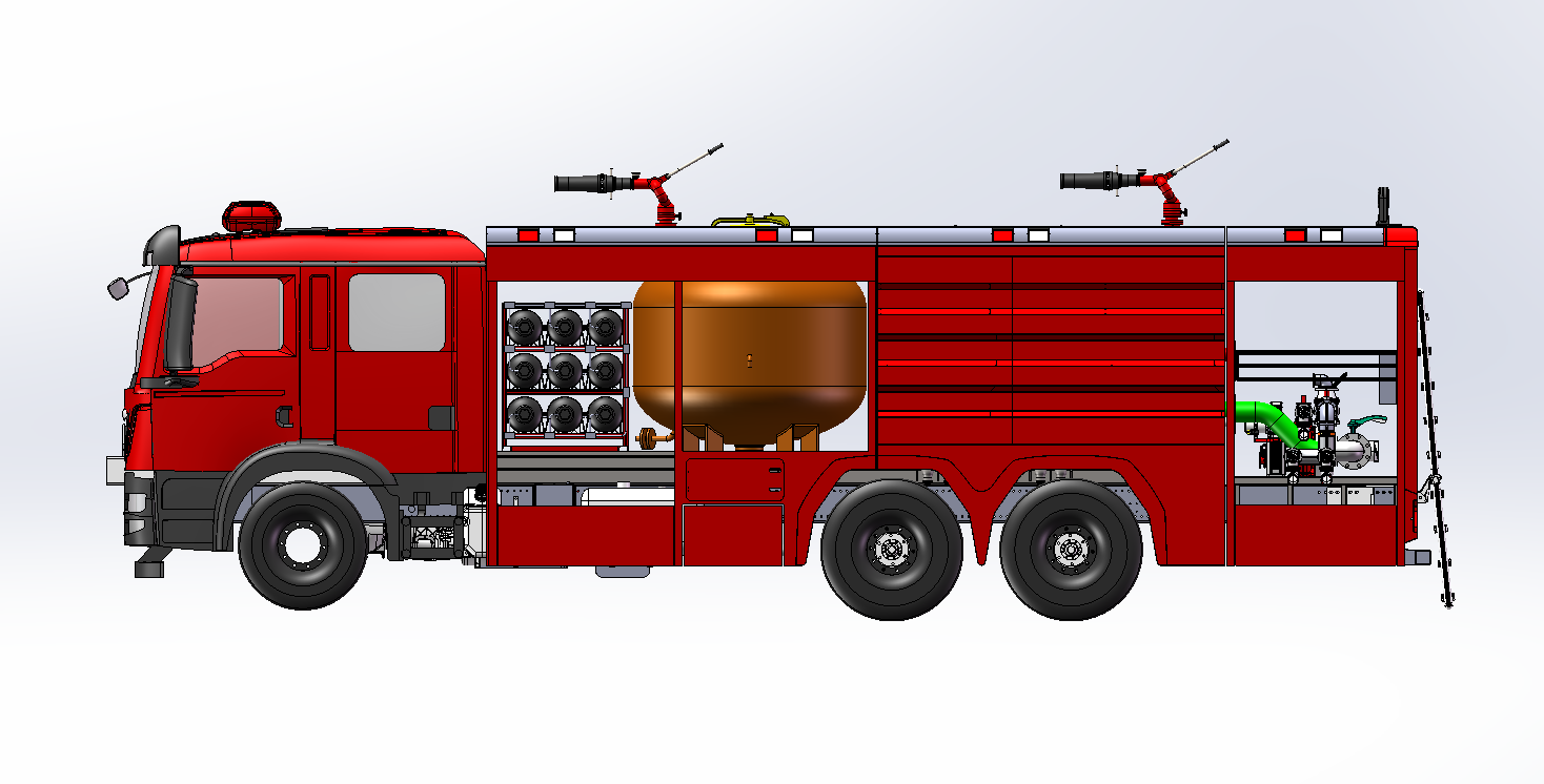 HOWO Brand nitrogen dry powder Fire truck CAD drawing HOWO Brand nitrogen dry powder Fire truck CAD drawing