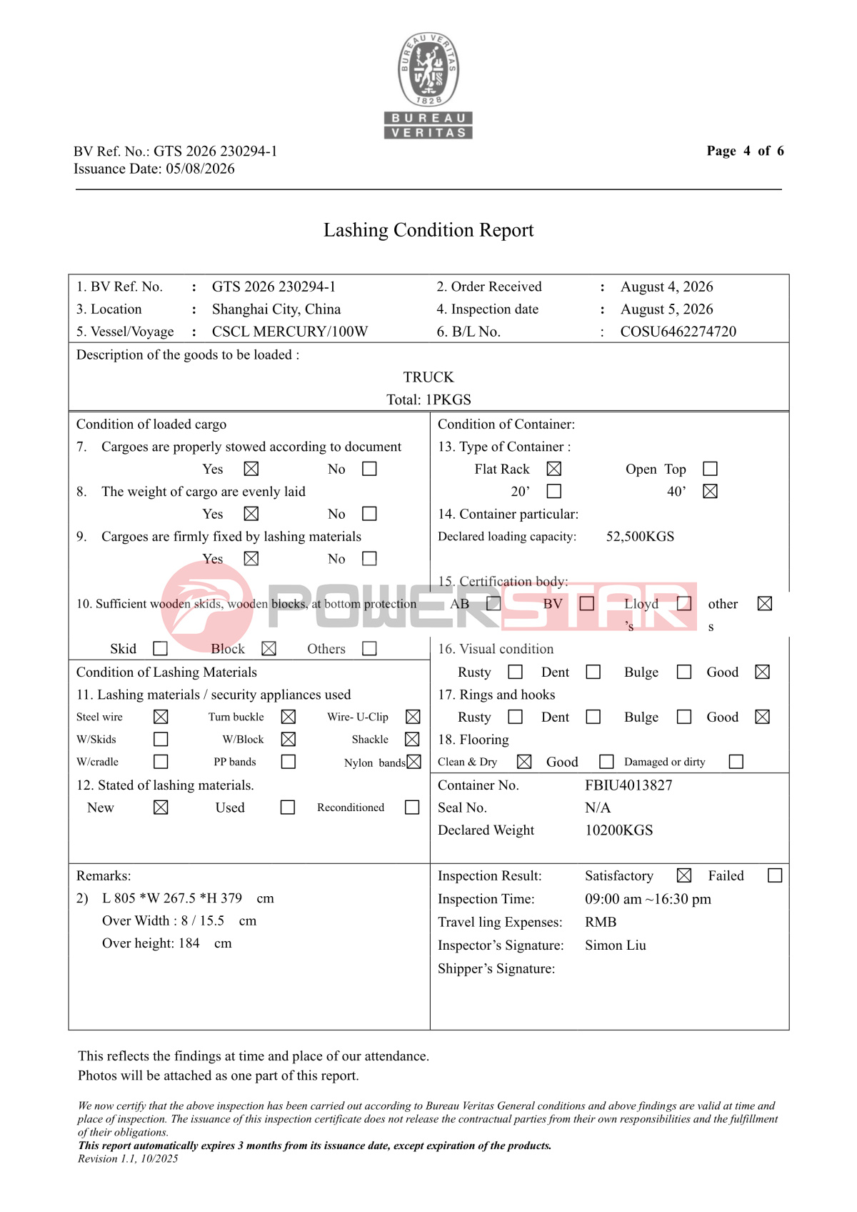 FIRE TRUCKS Lashing and securing inspection survey supervision FIRE TRUCKS Lashing and securing inspection survey supervision