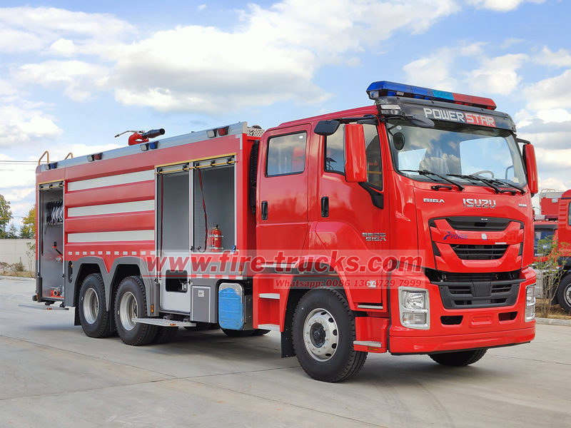 A finalidade do equipamento padrão de combate a incêndio em caminhões de bombeiros ISUZU