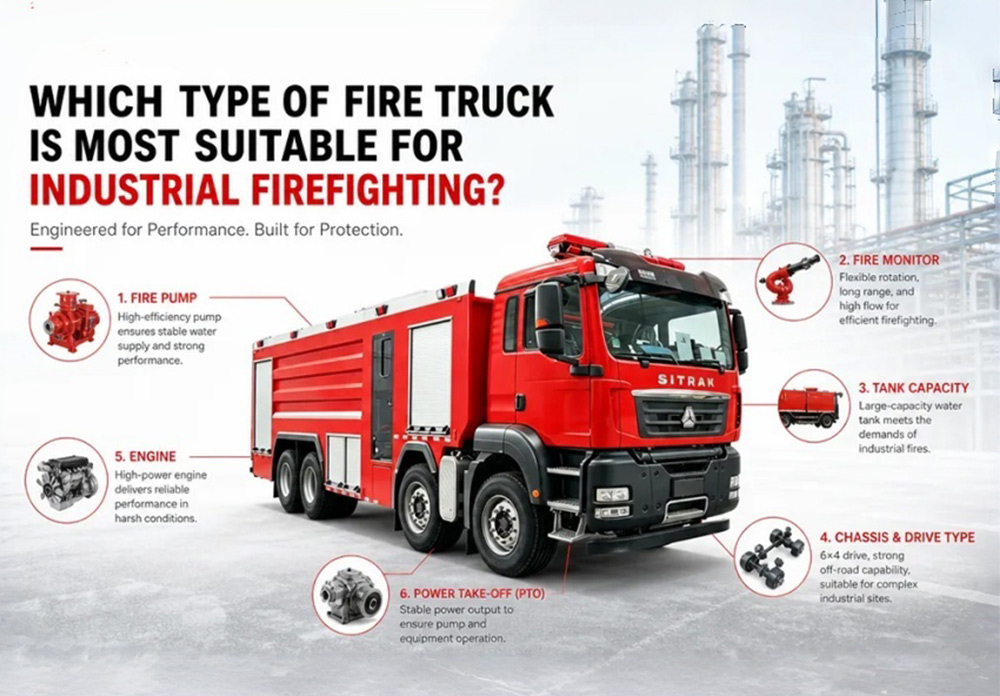 Que tipo de caminhão de bombeiros é mais adequado para combate a incêndios industriais?