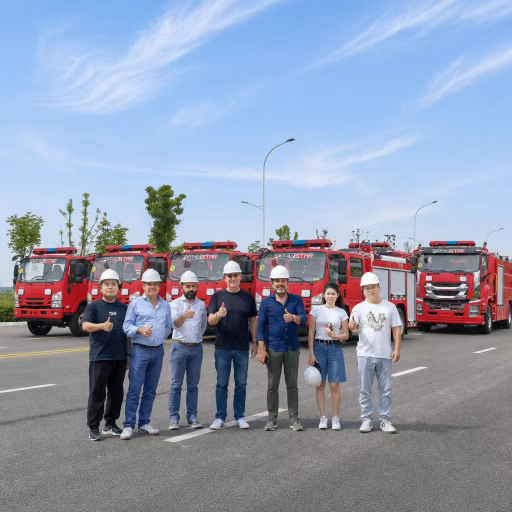 Morocco Customer Order 7 units ISUZU Firefighters red vehicle 