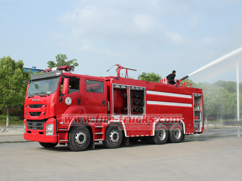 A estrutura e as funções de cada parte de um caminhão de bombeiros ISUZU